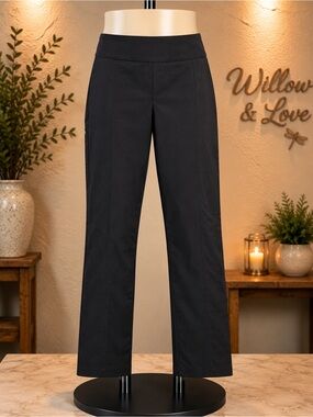 Zac & Rachel Ultimate Fit Black Straight Leg Pull On Pants Size 8 NWT